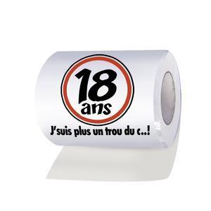 Papier WC d'anniversaire 18 ans - ø 9 x L 10 cm - Différents âges disponibles - Blanc, rouge, noir