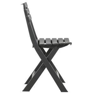 Chaise pliante effet bois - 44 x H 78 x 41 cm - Gris anthracite