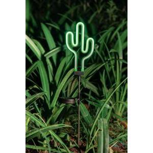 Déco néon solaire à piquer flamant ou cactus - 14 x 50 x 8 cm - Multicolore - MOOREA