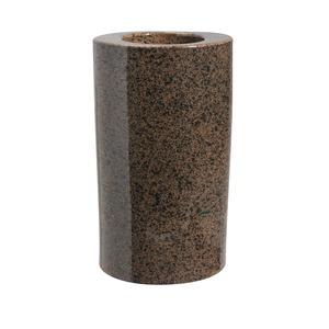 Vase oblong en porcelaine - Hauteur 28 cm - Marron granité