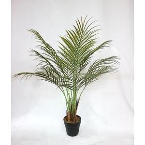 Palmier artificiel en pot - H 80 cm - Marron, vert, noir