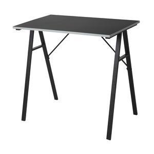 Bureau + chaise - Panneaux de particules, acier et polypropylène - 80 x 50 x H 74 cm - Noir et gris