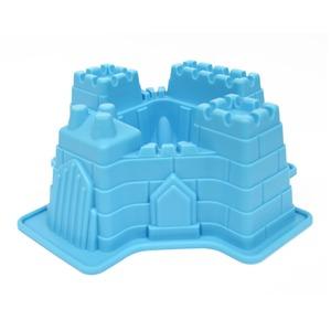 Moule à gâteau en forme de château fort - Antiadhésif - 21 x 20 x 8 cm - Bleu
