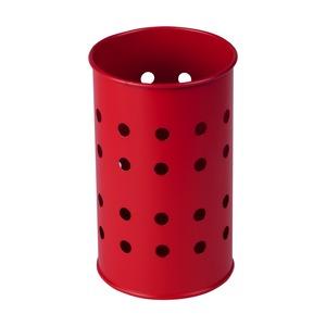 Pot à ustensiles - Diamètre 10 x H 14 cm - Rouge