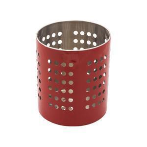 Pot à ustensiles -  Acier - 11,5 x 13,5 cm - Rouge