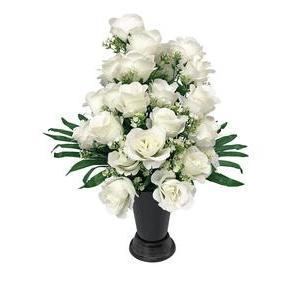 Cône de 18 roses - H 59 cm - Blanc