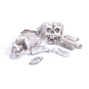 Squelette en morceaux en plastique - 13 x 15 cm - Gris