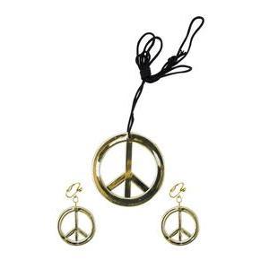 Bijoux hippie collier + boucles d'oreilles - L 24 x H 2 x l 11 cm - Argent, or - PTIT CLOWN