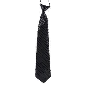 Cravate à sequins - L 36 cm - Noir