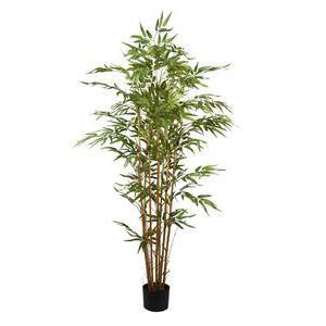 7 troncs de bambou naturel 800 feuilles- Plastique Bambou - H 120 cm - Vert