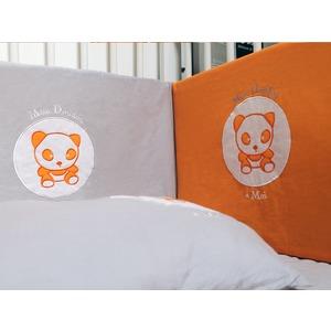Tour de lit bébé mon doudou à moi - 40 x 170 cm - Gris et orange