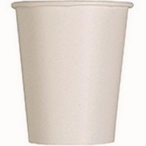 50 gobelets à café en carton - 12 cm - Blanc