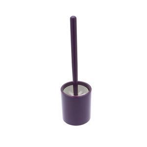 Pot à balai + brosse WC en pin massif - 11 x 37 cm - Violet