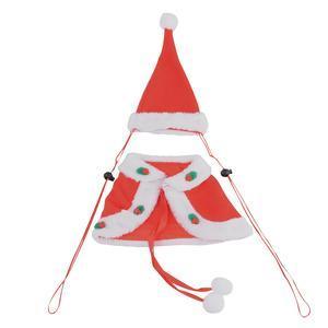 Bonnet + cape de Père Noël pour chien - Polyester - 16 cm - Rouge et blanc