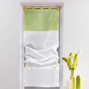 Voile store - 45 x H 180 cm - Blanc et vert tilleul