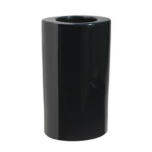 Vase oblong en porcelaine - Hauteur 28 cm - Noir