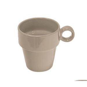 Mug empilable - Grès - 6 cm - Marron taupe