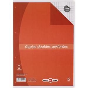 Copies doubles x 200 perforees A4 seyes gros carreaux 90 g