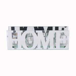 Bougeoir Home en verre - 27 x 6,3 x H 9 cm - Blanc