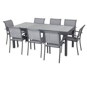 Table Piazza extensible - 200/320 x 100 x H 75 cm - Gris  - HESPERIDE
