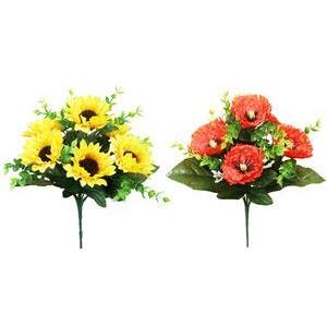 Bouquet de tournesols et coquelicots H 29 cm - Différents modèles