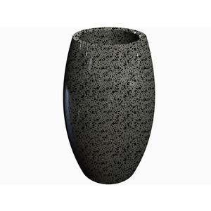 Vase ovale en porcelaine - Hauteur 28 cm - Gris