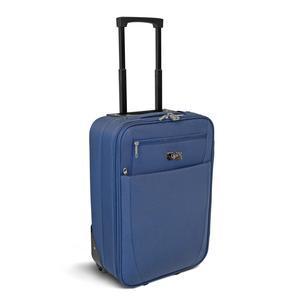 Valise cabine textile lowcost bleu homme - H 50 x L 35 x 20 cm