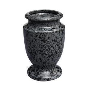 Vase funéraire - H 20 cm - Gris, noir