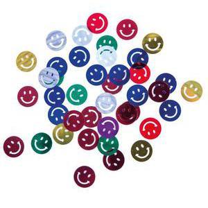 Confettis de table sourire en plastique - 10 g - Multicolore