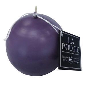 Bougie boule en paraffine - Diamètre 7,2 cm - Violet