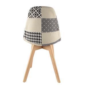 Chaise scandinave patchwork - Noir et beige