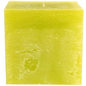Bougie cube rustique - 5 x 5 cm - Vert