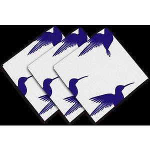 3 serviettes Colibri - 40 x 40 cm - Bleu