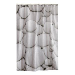Rideau de douche motif galets - 180 x 200 cm - Gris