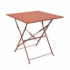 Table Diana carrée - 70 x 70 x H 71 cm - Rouge terracotta - MOOREA