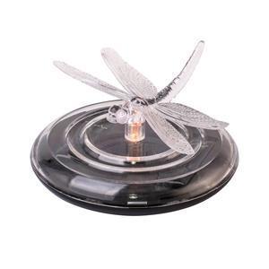 Borne flottante à LED changeante - Plastique - 12 x 12 x H 7,5 cm - Modèle libellule ou papillon