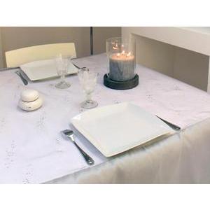 Nappe rectangle - 140 x 300 cm - Happiness gris