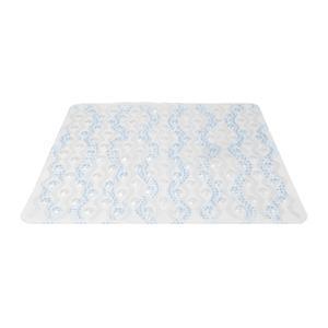 Tapis de douche perlé - PVC - 55 x 55 cm - Blanc - Bleu