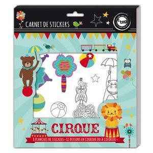 Carnet de stickers cirque - Papier - 22,2 x 0,2 x 25,5 cm - Multicolore