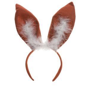 Serre-tête oreilles de lapin - 26 x 29 cm - Rouge, blanc