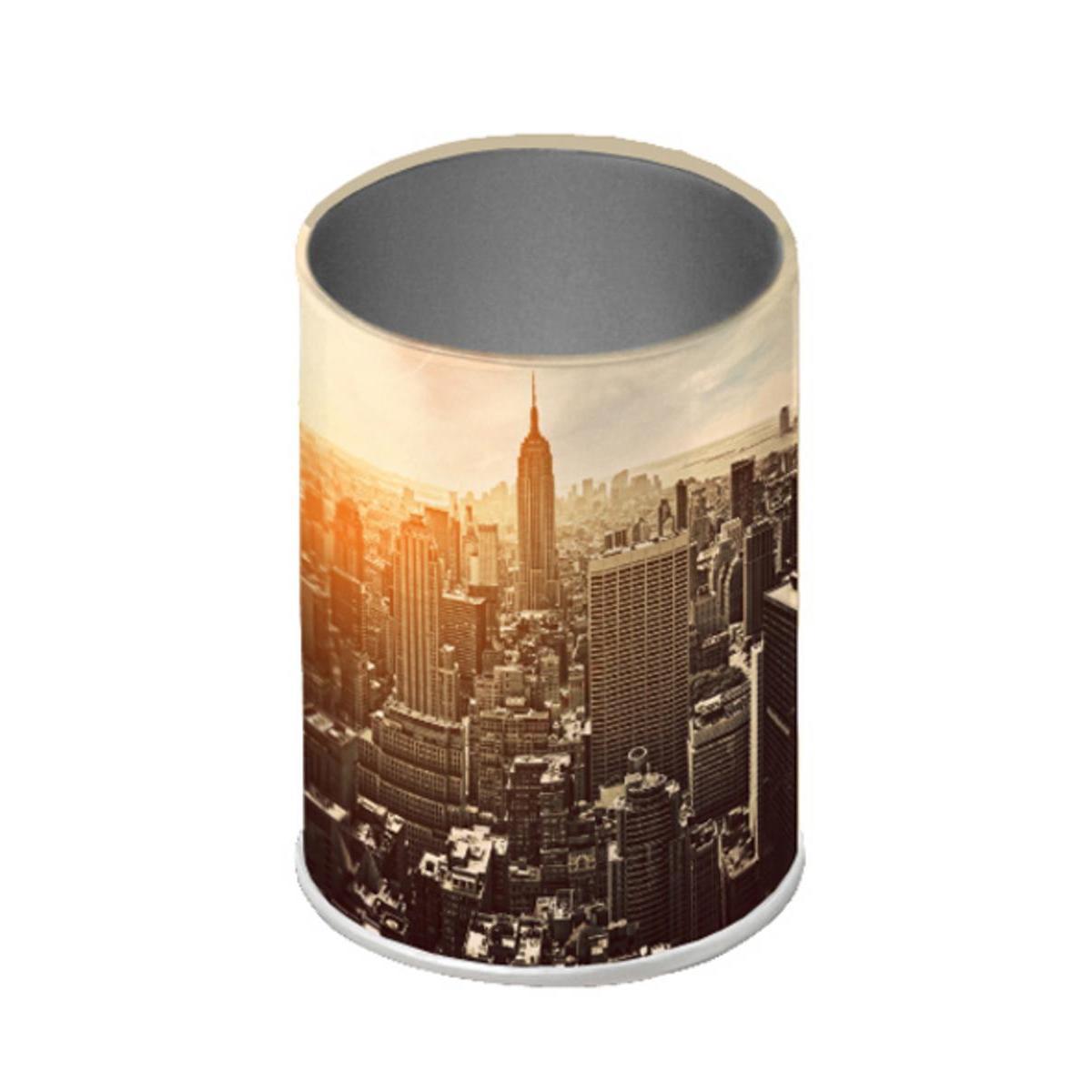 Pot à crayons New York City - Acier - Ø 7 x H 9 cm - Multicolore