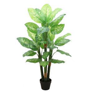 Dieffenbachia synthétique 28 feuilles - H 110 cm - Vert