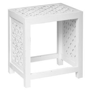 Table d'appoint rectangulaire Fanny - L 40 x P 30 x H 46 cm - Blanc - ATMOSPHERA