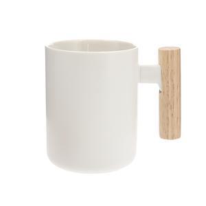 Mug bambou - ø 7.8 x H 10 cm - Blanc, marron