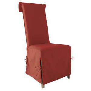 Housse chaise en coton 40x40x72cm  rouge hermes