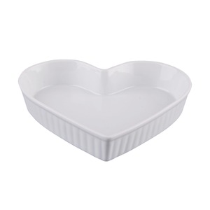 Plat en forme de cœur - 19 x 17 x H 3,3 cm - Blanc