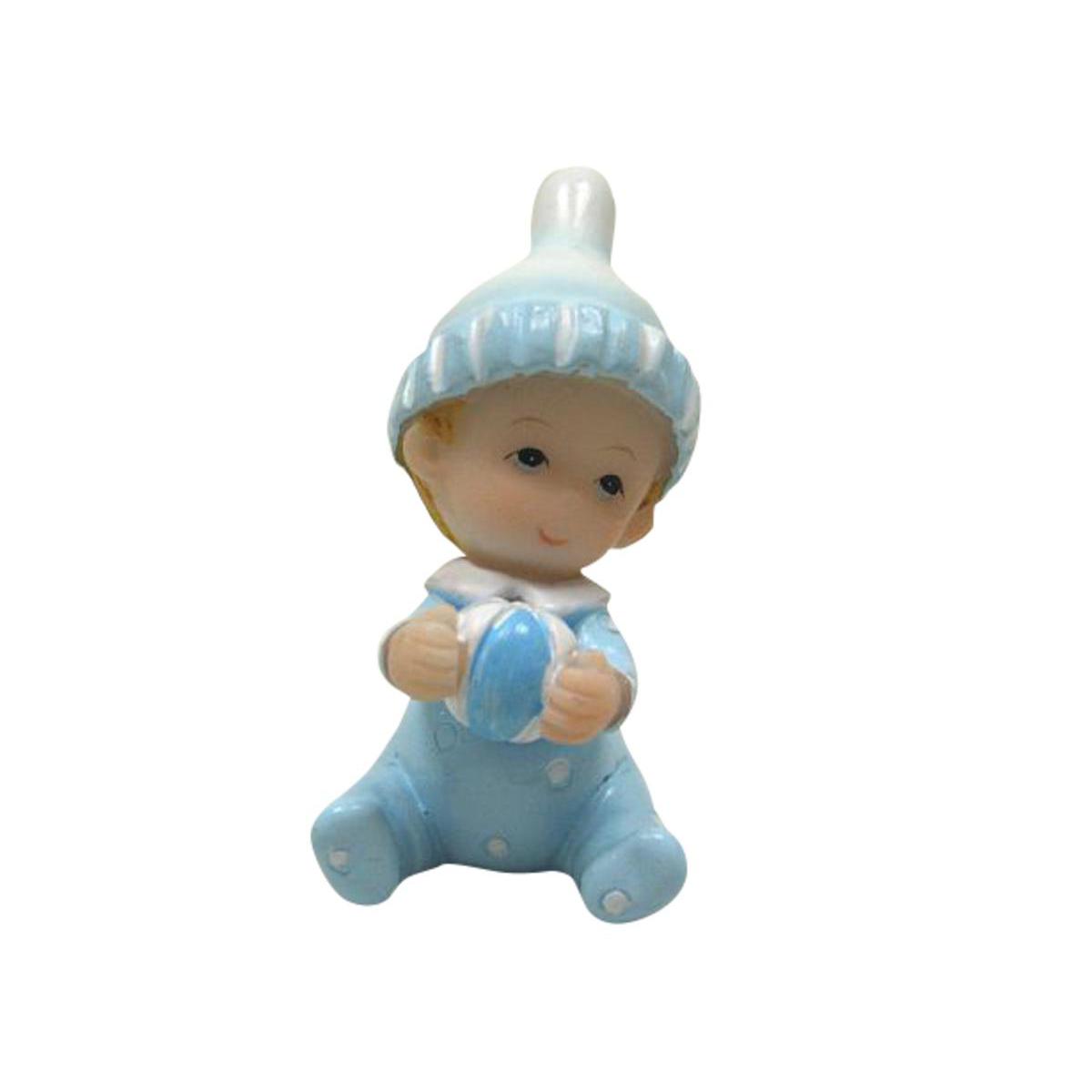 Lot de 2 sujets garçon - Résine - 6,5 cm - Bleu ciel Lot de 2 sujets garçon - Résine - 6,5 cm - Bleu ciel