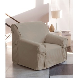 Housse fauteuil à nouettes - 90 x 90 x 60 cm - Blanc