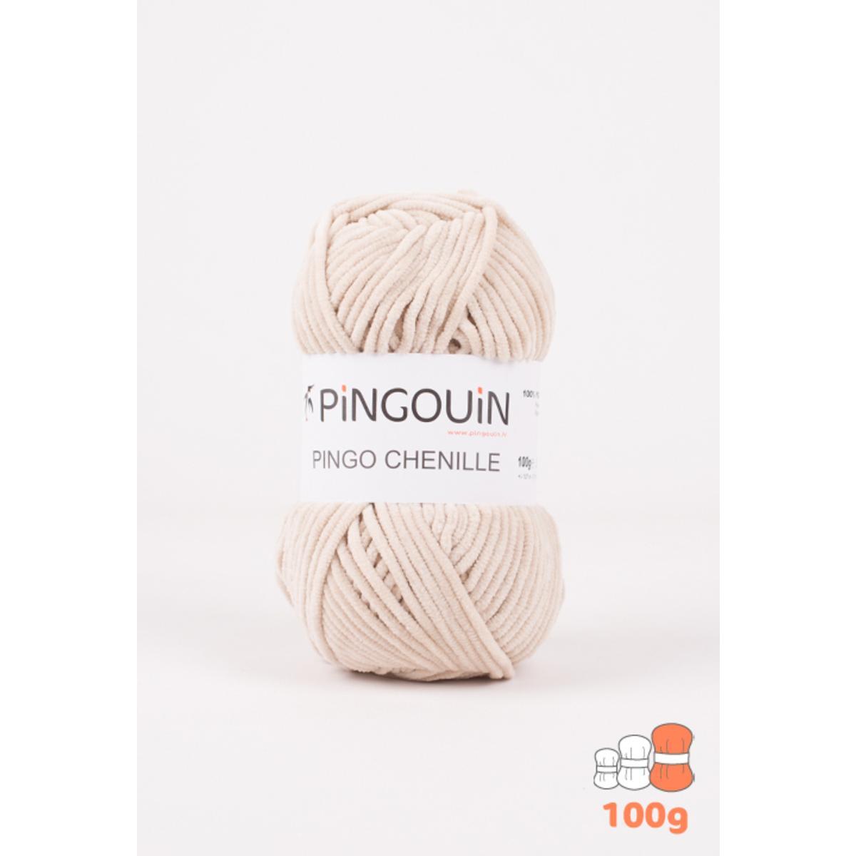Pelote polyester Pingo Chenille - 107 m - Beige - PINGOUIN