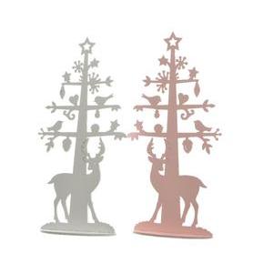 Arbre renne debout rose/blanc as